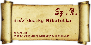 Szádeczky Nikoletta névjegykártya