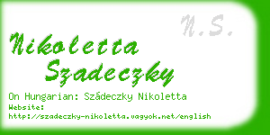 nikoletta szadeczky business card